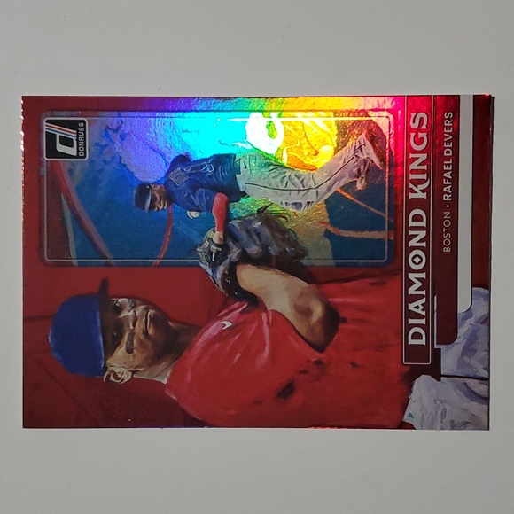2022 Panini Donruss Rafael Devers Diamond Kings Red Holo #2 - Boston Red Sox - Picture 1 of 2
